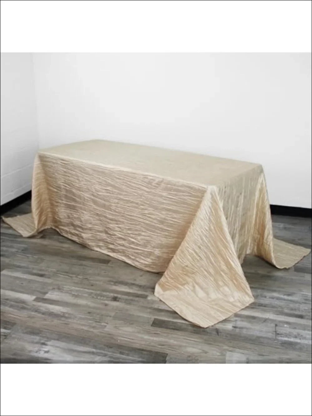 90x132 Inch Rectangular Crinkle Taffeta Tablecloth for 6 ft Tables Wedding